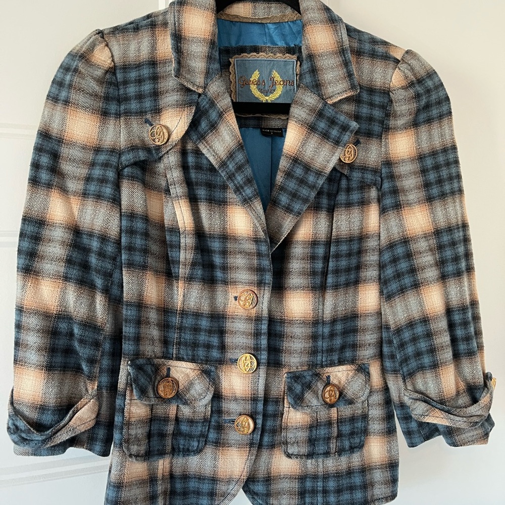 PRE-OWNED 2006-07 Vintage Y2K Guess Jeans Plaid School Girl Blazer | Multi | S